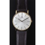 GENTLEMEN'S JAEGER-LECOULTRE, JLC, GOLD DRESS WATCH, VINTAGE MANUALLY WOUND WRISTWATCH, circular