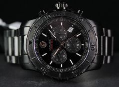 GENTLEMEN'S MOVADO SERIES 800 CHRONOGRAPH, BLACK PVD CASE AND BRACELET, QUARTZ WRISTWATCH,