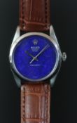 GENTLEMEN'S ROLEX OYSTER ROYAL PRECISION WRISTWATCH REF. 6426, circular lapis lazuli dial with