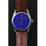 GENTLEMEN'S ROLEX OYSTER ROYAL PRECISION WRISTWATCH REF. 6426, circular lapis lazuli dial with