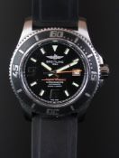 GENTLEMEN'S BREITLING SUPER OCEAN 44 AUTOMATIC REFERENCE A17391, circular black dial with luminous