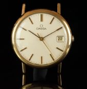 GENTLEMEN'S 9K YELLOW GOLD OMEGA DRESS WATCH, REF 1325017, CAL 1030, MANUALLY WOUND VINTAGE