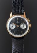 GENTLEMEN'S BREITLING TOP TIME REVERS PANDA WRISTWATCH, circular black dial with white sub dials,