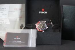 GENTLEMEN'S TUDOR BLACK BAY GMT, 79830RB, W/BOX & PAPERS, AUTOMATIC WRISTWATCH, circular black