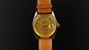 GENTLEMEN'S ROLEX OYSTER PERPETUAL DATEJUST WRISTWATCH REF. 16000, circular gold two tone linen dial