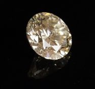 *A loose round brilliant cut diamond, weighing an estimated 4.01ct, estimated colour H-I,