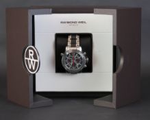 GENTLEMEN'S RAYMOND WEIL NABUCCO CHRONOGRAPH, REF 7800, W/BOX & PAPERS, AUTOMATIC WRISTWATCH,