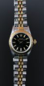 LADIES' ROLEX OYSTER PERPETUAL BI METAL, ROLEX BRACELET, VINTAGE AUTOMATIC WRISTWATCH, circular