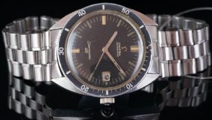 GENTLEMEN'S OMEGA SEAMASTER 120 WRISTWATCH, circular black dial with baton hour markers and a date