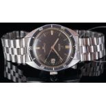 GENTLEMEN'S OMEGA SEAMASTER 120 WRISTWATCH, circular black dial with baton hour markers and a date