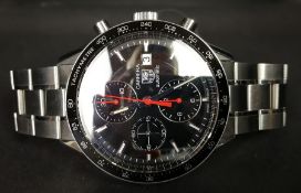 GENTLEMEN'S TAG CARRERA AUTOMATIC CHRONOGRAPH WRISTWATCH W/ BOX & PAPERS, ref CV2014-2, 41mm