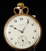 GENTLEMEN'S ELGIN WATCH CO USA POCKET WATCH, REF 4773951, GOLD FILLED, MANUALLY WOUND POCKETWATCH,