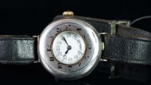 RARE GENTLEMEN'S STERLING SILVER ROLEX, REF. 807423, STERLING SILVER BREVET CASE, VINTAGE MANUALLY