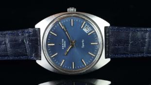 GENTLEMEN'S ZENITH SPORTO BLUE, VINTAGE DRESS WATCH, VINTAGE MANUALLY WOUND WRISTWATCH, circular