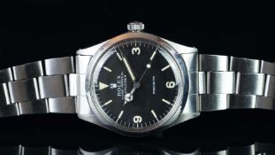 VINTAGE ROLEX EXPLORER PRECISION REFERENCE 5500, circa 1971, black circular dial, luminous baton and