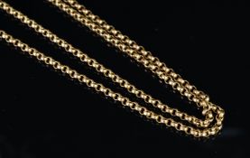 A 9ct yellow gold, belcher link longuard chain, with a swivel clasp, gross weight approximately 22