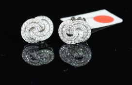 NEW OLD STOCK, UNWORN RETIRED STOCK - Diamond dress earrings, diamond set knots, mounted in 18ct