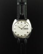 GENTLEMEN'S OMEGA DEVILLE CUSHION CASE AUTOMATIC WRISTWATCH, circular white dial with straight sword