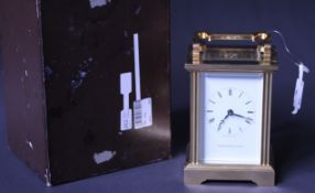 THOS.RUSSEL & SONS MECHANICAL DESK CLOCK, large white dial with blued Breguet hands, Roman