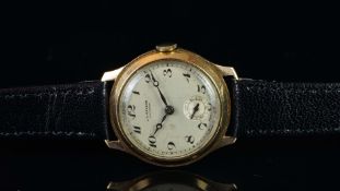 GENTLEMEN'S J.W.BENSON LONDON 9K GOLD, BRITISH MADE CASE, VINTAGE MANUALLY WOUND WRISTWATCH,