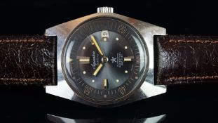 RARE GENTLEMEN'S AQUASTAR AUTO DIVER, REF. 1701, TRITIUM LUME, EVEN PATINA, VINTAGE AUTOMATIC