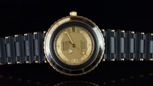 RARE GENTLEMEN'S HEUER EXECUTIVE, BI-METAL, REF. 916.413, VINTAGE QUARTZ WRISTWATCH, circular gold