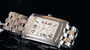 MID SIZE LONGINES DOLCE VITA, BRACELET WATCH, QUARTZ WRISTWATCH, rectangular silver tone dial with