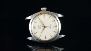 GENTLEMEN'S ROLEX OYSTER ROYAL PRECISION WRISTWATCH, circular cream dial with gold ice cream cone