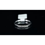 Diamond half eternity ring, mounted in hallmarked 18ct white gold, seven round brilliant cut