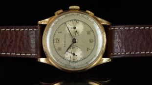 *TO BE SOLD WITHOUT RESERVE* GENTLEMEN'S 18K GOLD LEONIDAS CHRONOGRAPH, VINTAGE MANUALLY WOUND