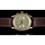 *TO BE SOLD WITHOUT RESERVE* GENTLEMEN'S 18K GOLD LEONIDAS CHRONOGRAPH, VINTAGE MANUALLY WOUND