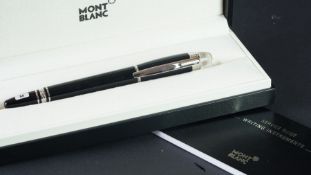 NEW UNUSED Mont Blanc StarWalker Platinum Resin Fountain Pen, reference 8482, box and outer box with