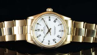 RARE GENTLEMEN'S 18K GOLD ROLEX OYSTER PERPETUAL, REF. 1005, W/18K GOLD ROLEX BRACELET, CIRCA. 1970,