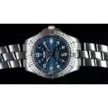 GENTLEMEN'S BREITLING COLT BLUE DIAL, REF. A74350, BRACELET WATCH, QUARTZ WRISTWATCH, circular