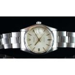 GENTLEMEN'S ROLEX OSYTER DATE PRECISION WRISTWATCH REF. 6694, circular silver dial with gold and