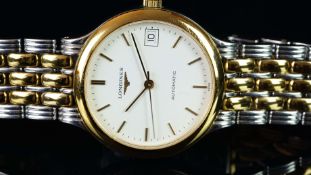 GENTLEMEN'S LONGINES BI-METAL, AUTOMATIC, REF. L56503, ORIGINAL BRACELET, AUTOMATIC WRISTWATCH,