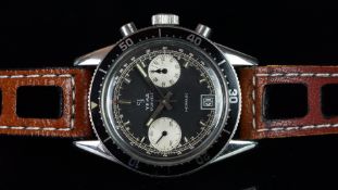 RARE GENTLEMEN'S YEMA CHRONOGRAPH, VALJOUX 7733, PANDA DIAL, VINTAGE MANUALLY WOUND WRISTWATCH,