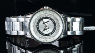 GENTLEMEN'S ARMANI EXCHANGE WRISTWATCH, circular two tone dial with crystal design through out,