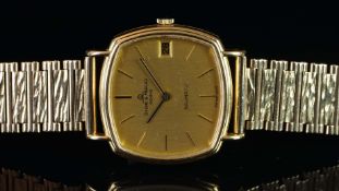 GENTLEMEN'S BAUME & MERCIER 9K GOLD BAUMATIC, W/ 9K GOLD BRACELET, W/ BOX & BOOKLET, VINTAGE