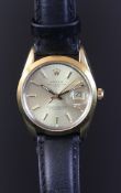 GENTLEMEN'S ROLEX DATE, REF 15505 CIRCA 1987, AUTOMATIC WRISTWATCH, circular silver dial with gold