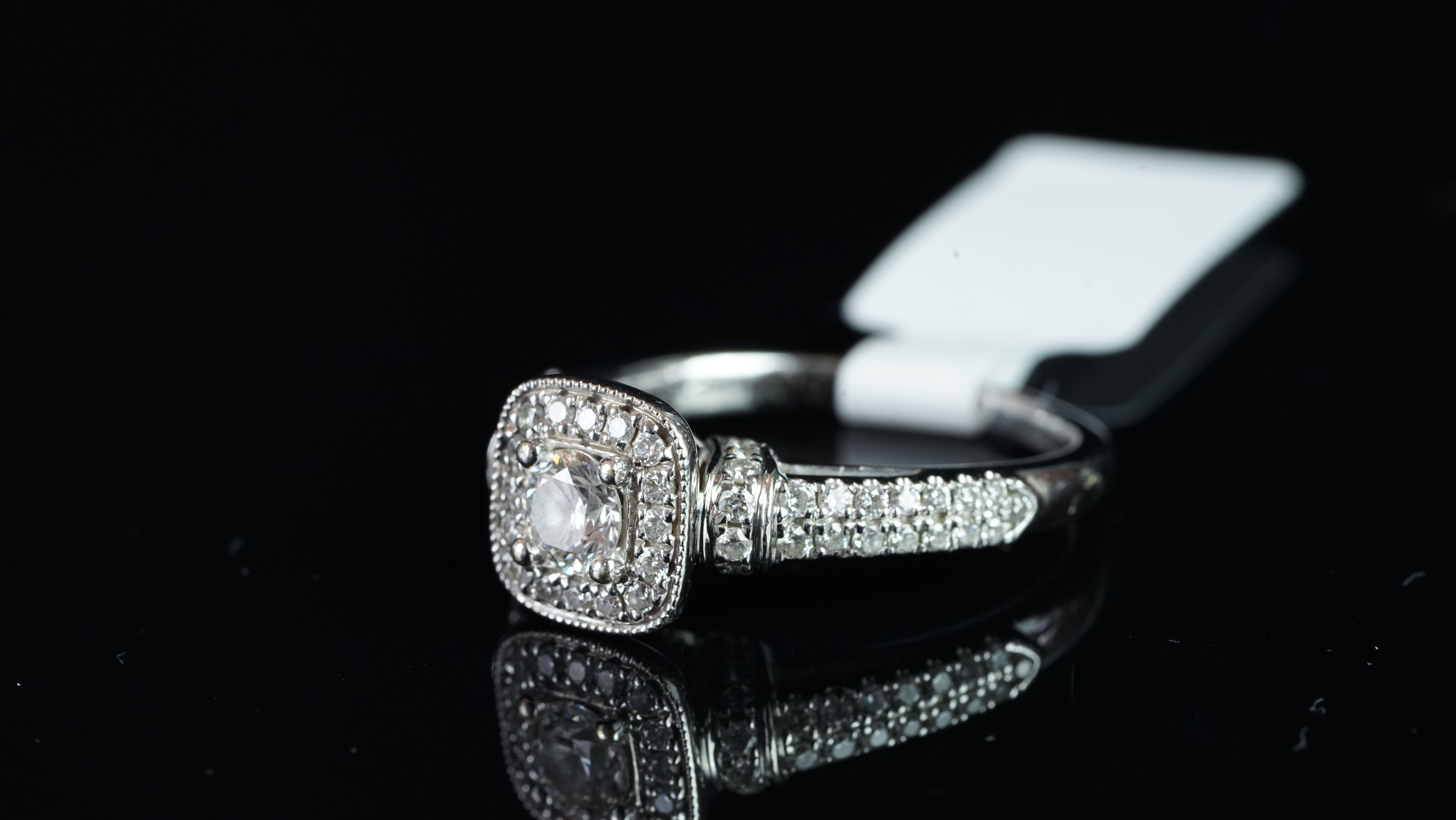 A diamond cluster ring by Vera Wang, from the 'Love' collection, set with round brilliant cut - Image 3 of 3