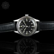 RARE VINTAGE HAMILTON G.S WITH BOX AND PAPERS DATED 1966, circular black dial, Arabic numerals,