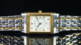 MIDSIZED JAEGER LECOULTRE, JLC, REVERSO DATE, REF. 250.5.11, CIRCA. 2000's, QUARTZ WRISTWATCH,