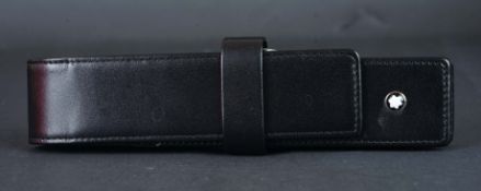 Mont Blanc black leather pen pouch.