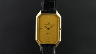 GENTLEMEN'S OMEGA CONSTELLATION OVERSIZE WRISTWATCH, rectangular champagne dial with a raised