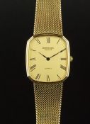 GENTLEMEN'S RAYMOND WEIL GENEVE QUARTZ WRISTWATCH, ref 9507, 26mm octagonal gold plated case, gold