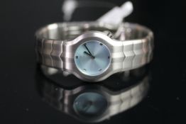 LADIES' TAG HEUER REFERENCE WAA1413, blue dial, silvered hour markers, stainless steel case and