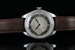 GENTLEMEN'S DOXA OVERSIZE VINTAGE WRISTWATCH, circular two tone silver dial with Arabic numerals,