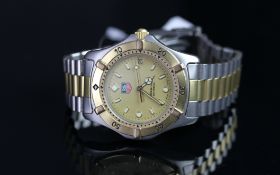 TAG HEUER PROFESSIONAL REFERENCE WE1120-R, gold dial, luminous hour markers, bi colour l case and