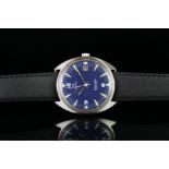 GENTLEMEN'S OMEGA SEAMASTER COSMIC DATE WRISTWATCH, circular blue dial with elongated luminous arrow